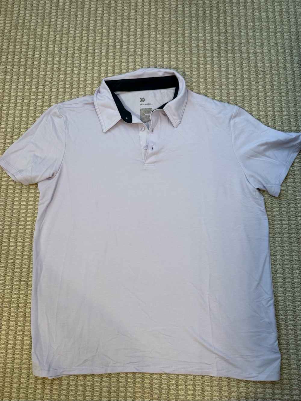 all in motion Light Pink Polo with Contrast Black Inner Collar